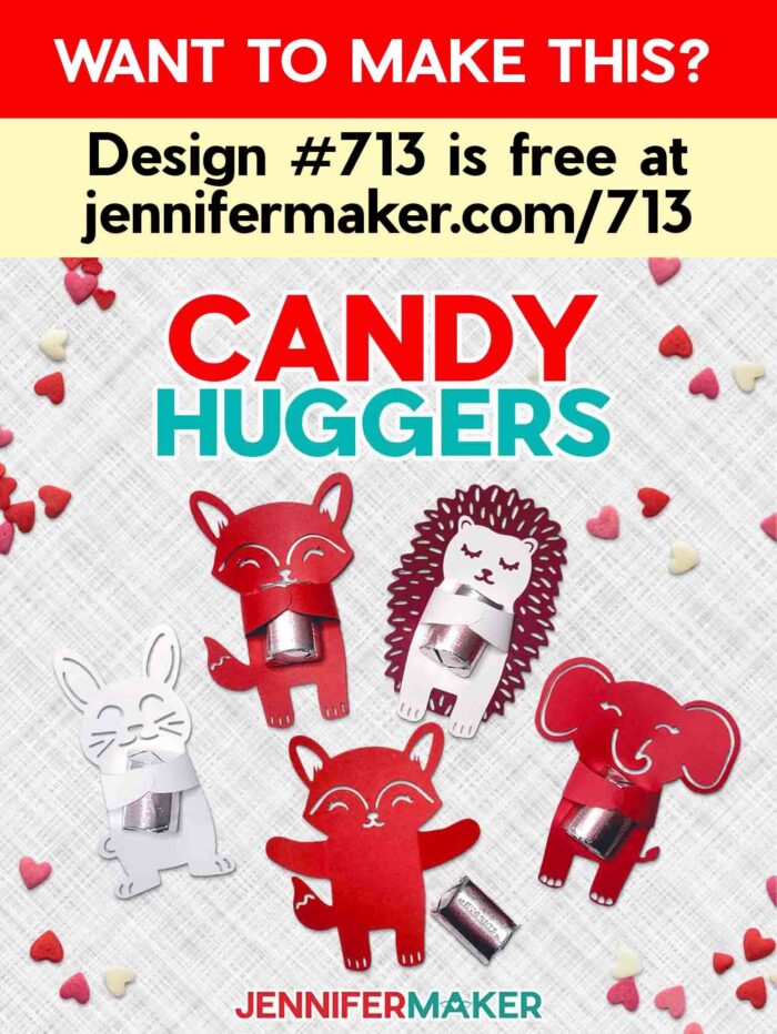 Want to Make This? Design #713 is free at JenniferMaker.com/713. Make these cute  candy huggers: bunny, fox, hedgehog, and elephant.