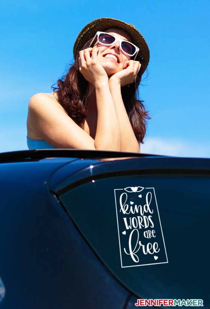 Kind Words are Free Car Vehicle Decal in the Rear Window