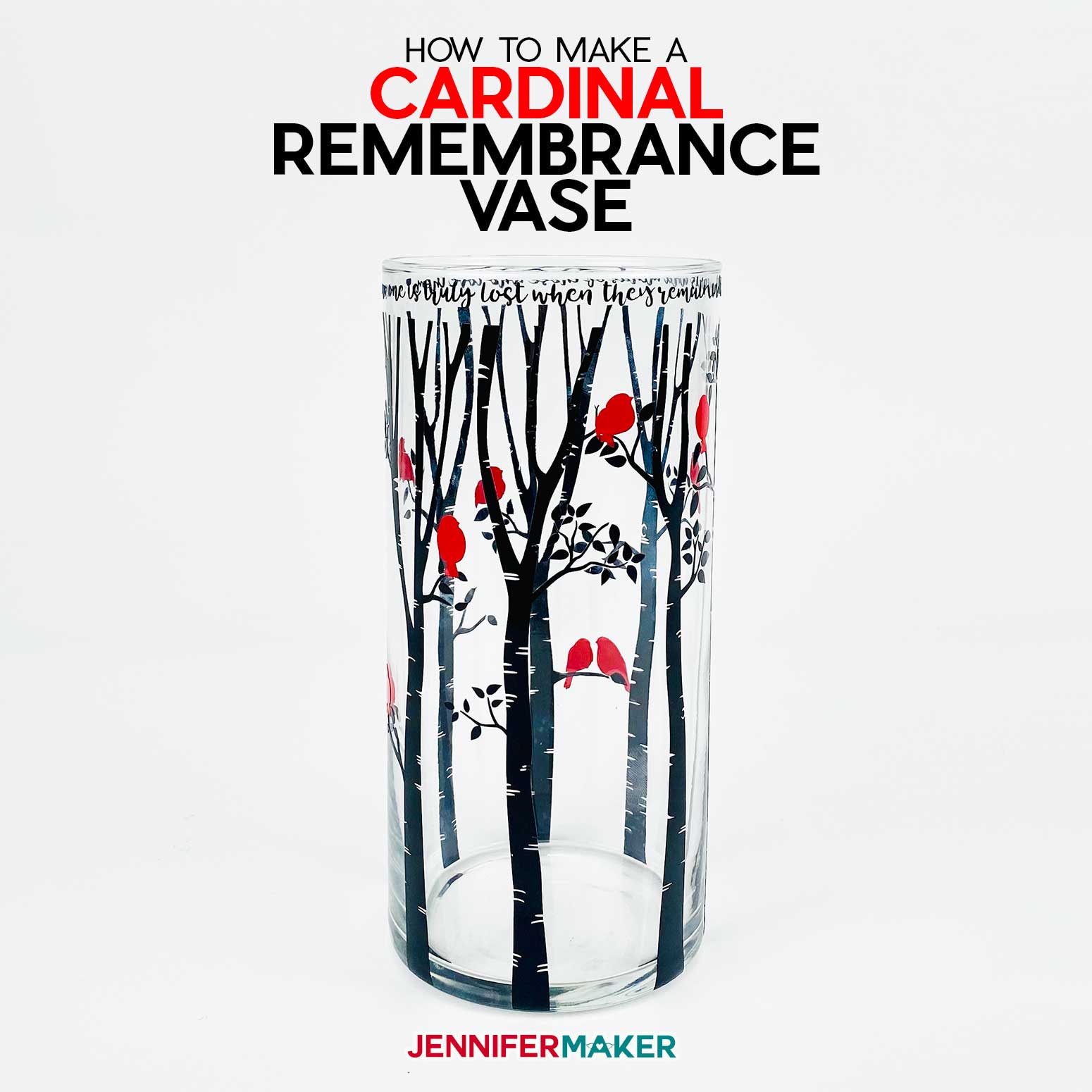 Cardinal Remembrance Vase: Dollar Tree Craft Idea - Jennifer Maker