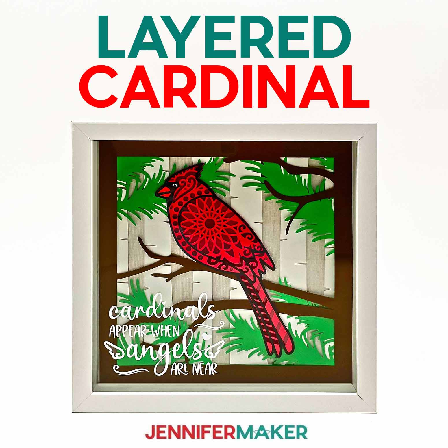 Cardinal SVG: Free 3D Shadow Box for Cricut! - Jennifer Maker