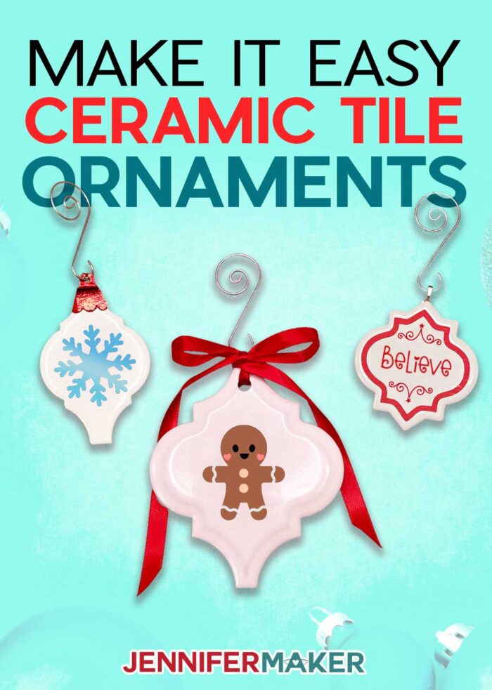 Make It Easy Personalized Tile Ornaments from ceramic tiles #cricut #christmas #vinyl