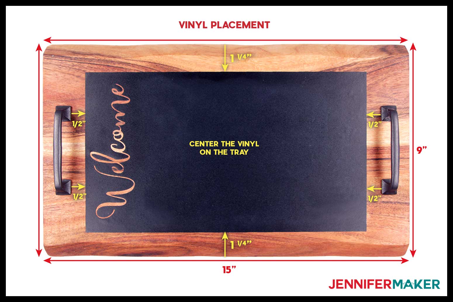 Guidelines for the Charcuterie Trays chalkboard vinyl placement