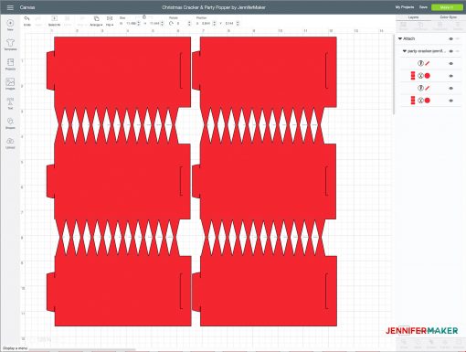 Uploading the pattern to Cricut Design Space to make Your Own Christmas Crackers and Party Poppers