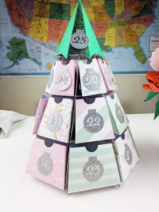 Christmas Tree Advent Calendar made by reader Amy Tengase and designed by Jennifer Maker