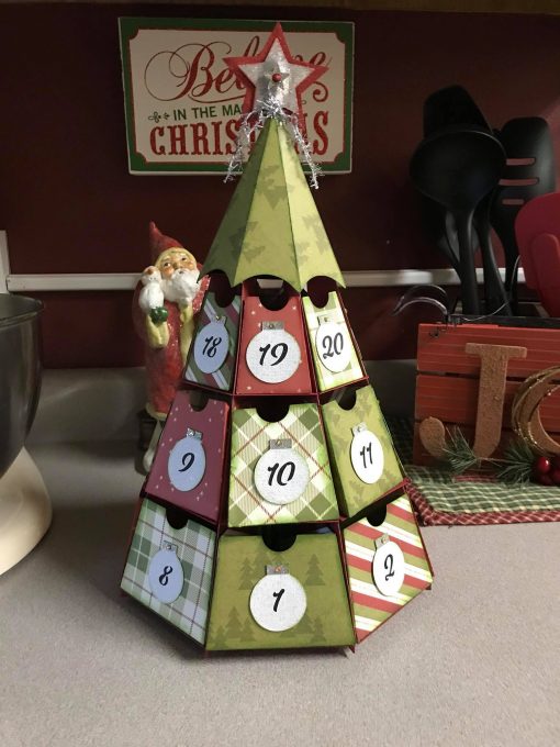 Christmas Tree Advent Calendar made by reader Barb Schafer designed by JenniferMaker