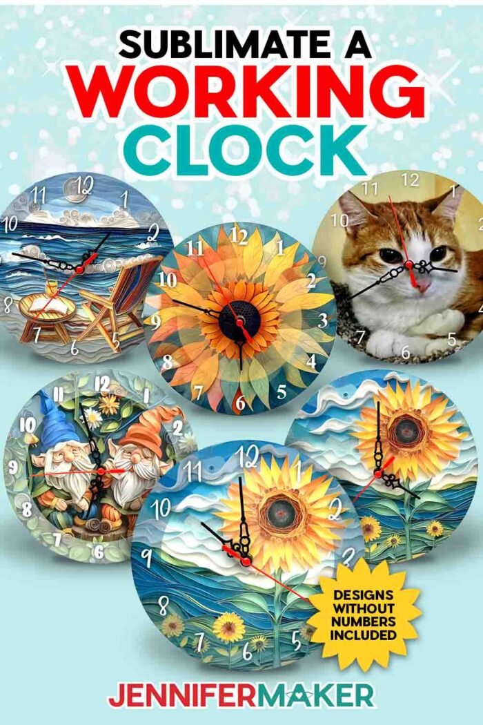 Pinterest pin for sublimating a working clock.
