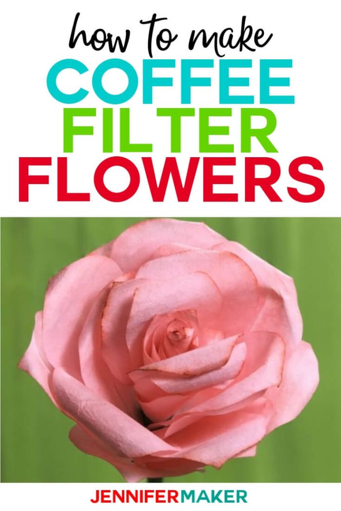 Coffee Filter Flowers are easy to make with step by step tutorials. You'll learn, step by step, how to make roses, peonies, and poppies. #papercrafts #papercrafting #diy #tutorial #craftprojects