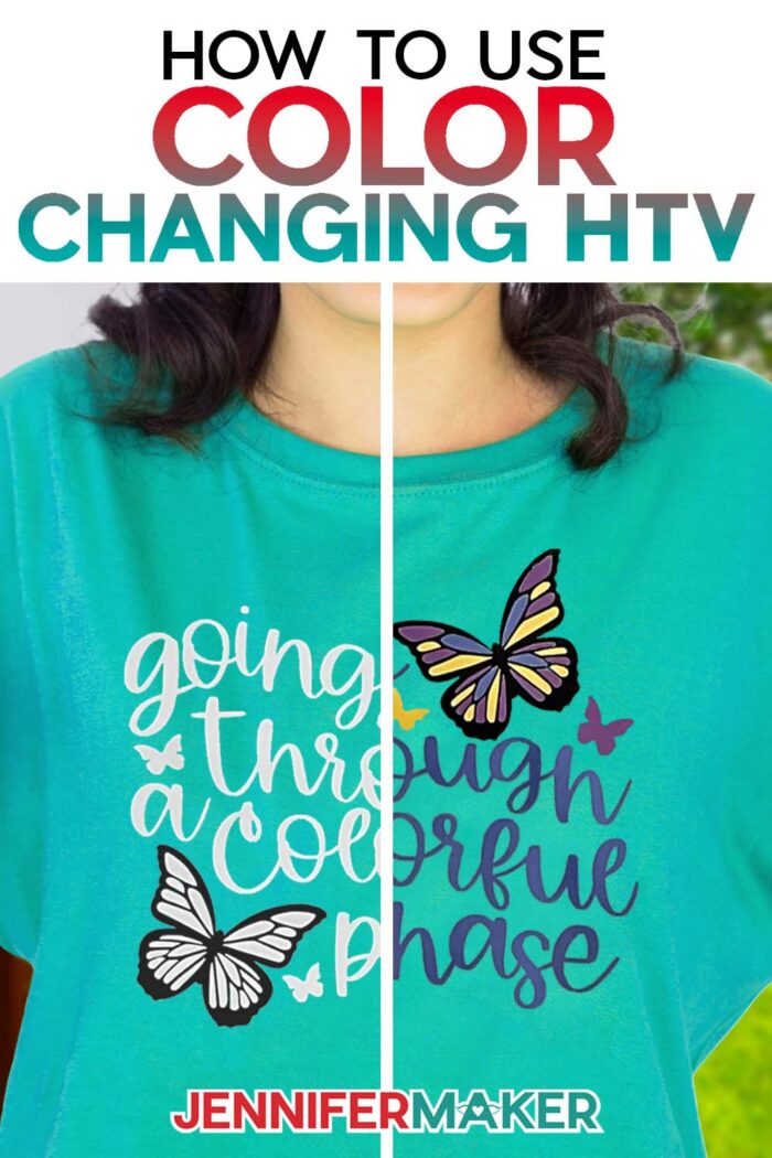 Pinterest link for JenniferMaker tutorial on how to use color changing HTV.