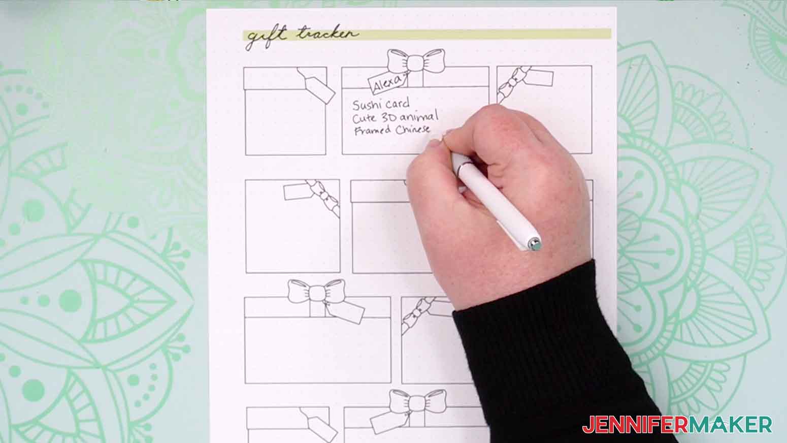 Add your loved one&rsquo;s name to a box and note gift ideas as you think of them to the gift tracker