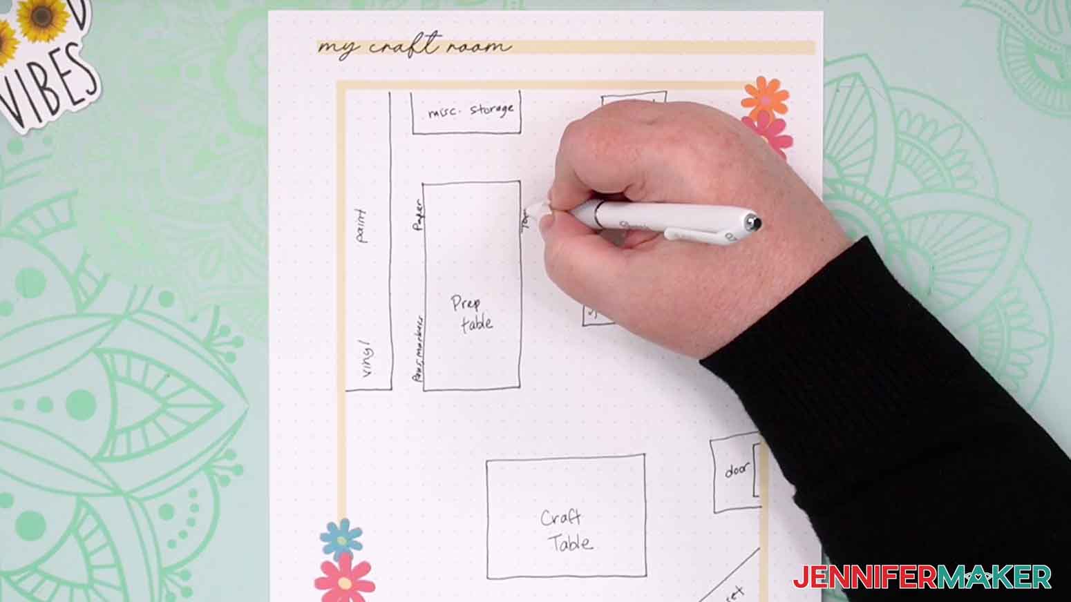 mapping out my craft room
