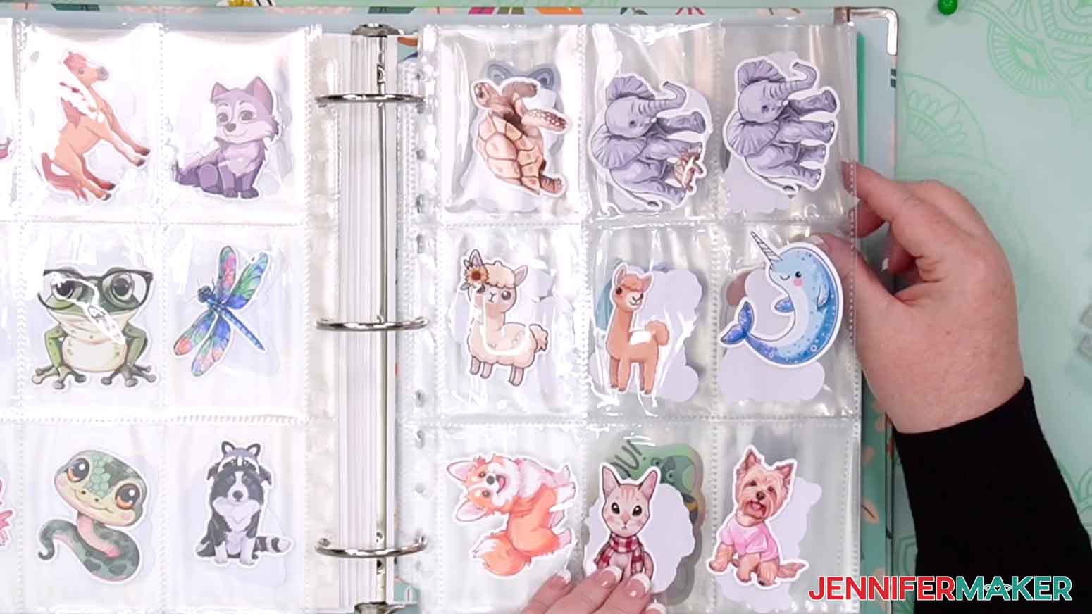 Use trading card pockets to store stickers in your inventory craft binder