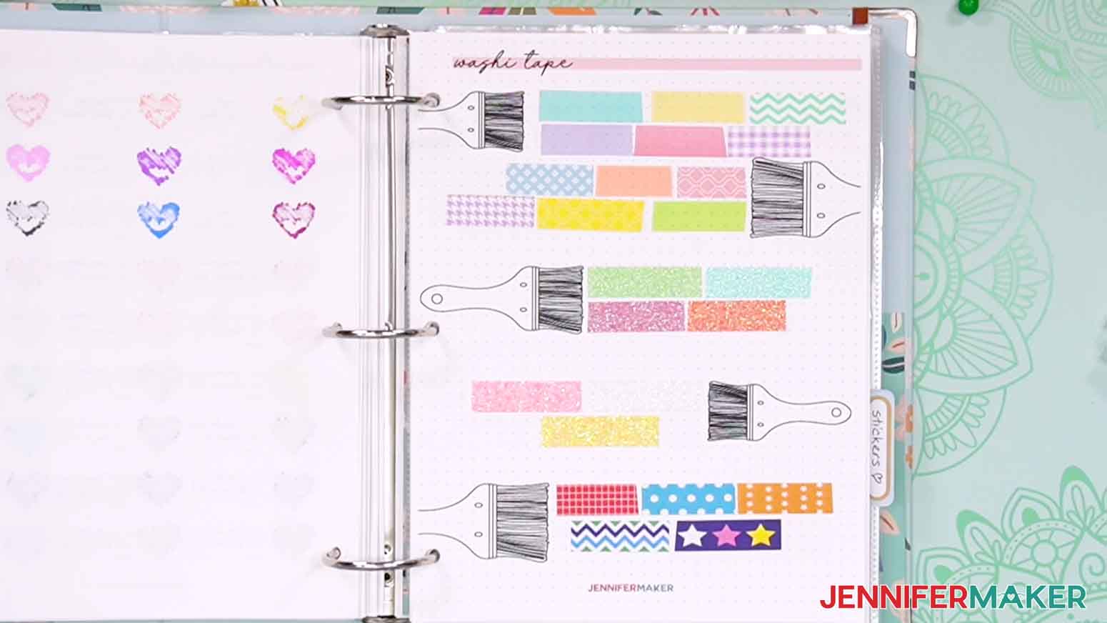 Add a small strip to the paint brush so you can keep track of washi tape