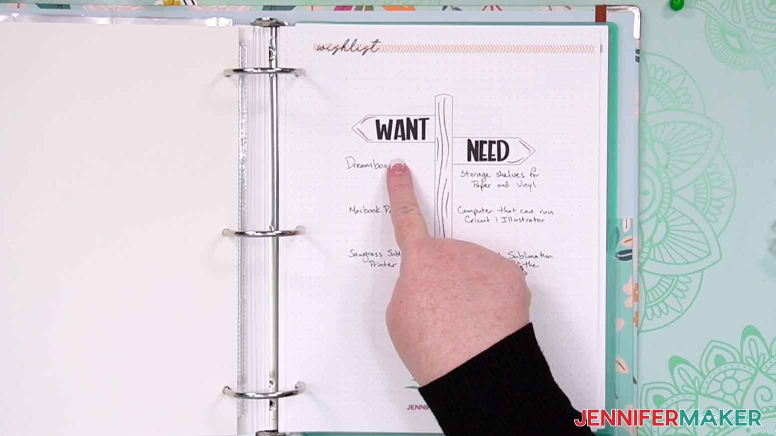 Use this "want and Need" sheet to help with responsible spending