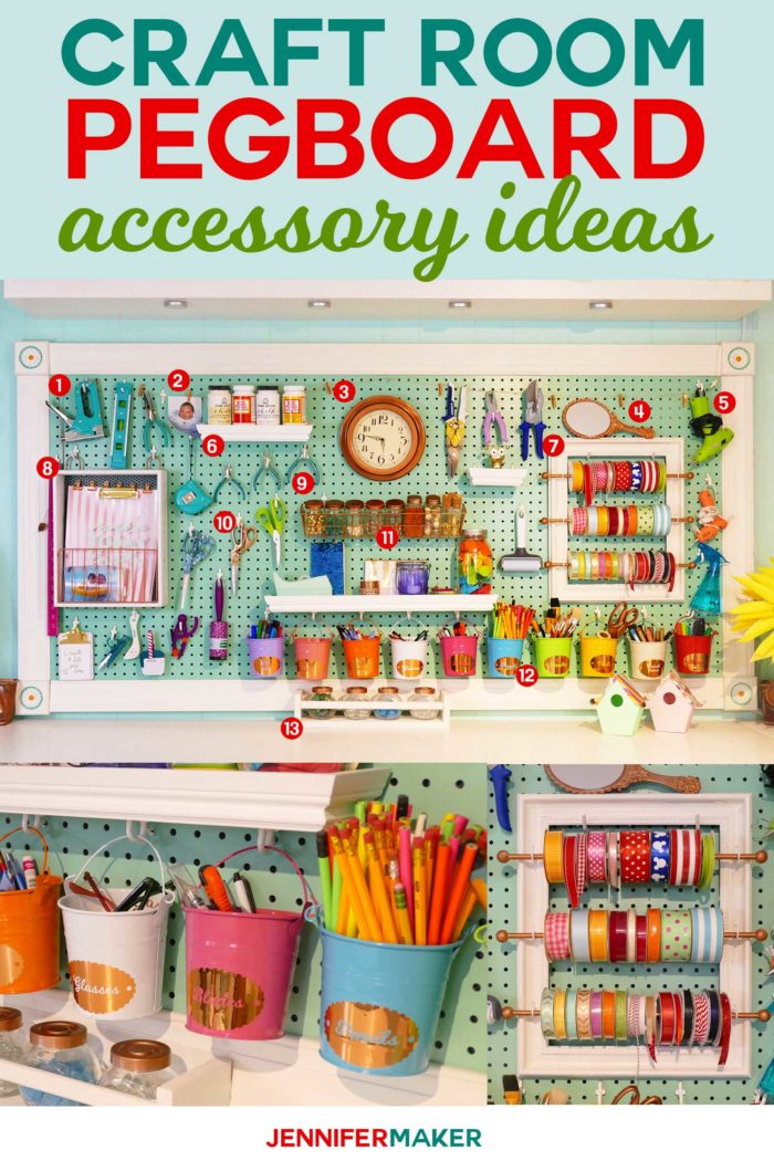 Craft Room Pegboard Accessory Ideas | #craftroom #diy #organization