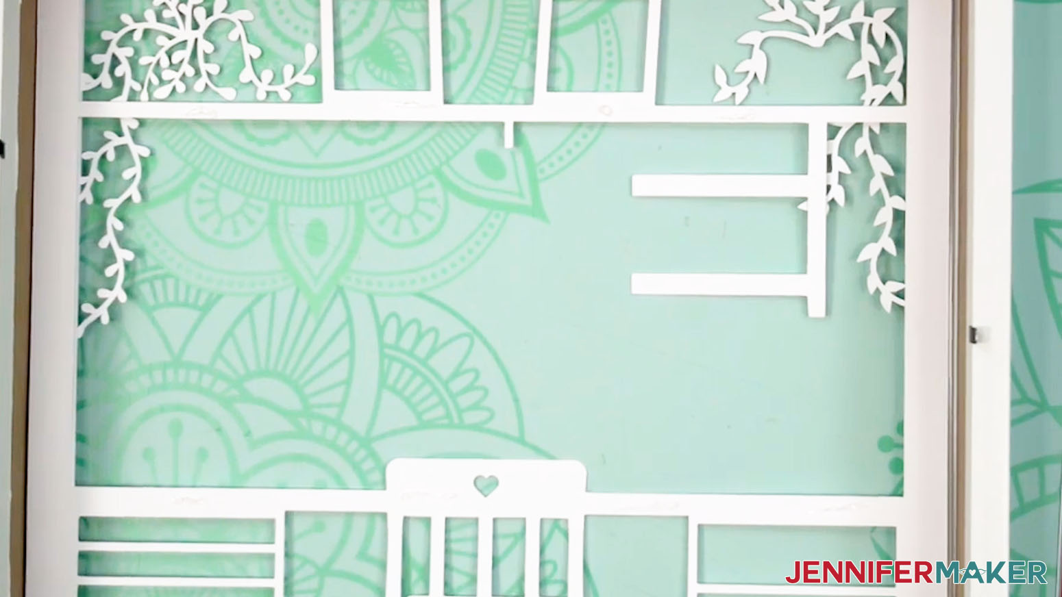 Place the third layer face down in the shadow box.