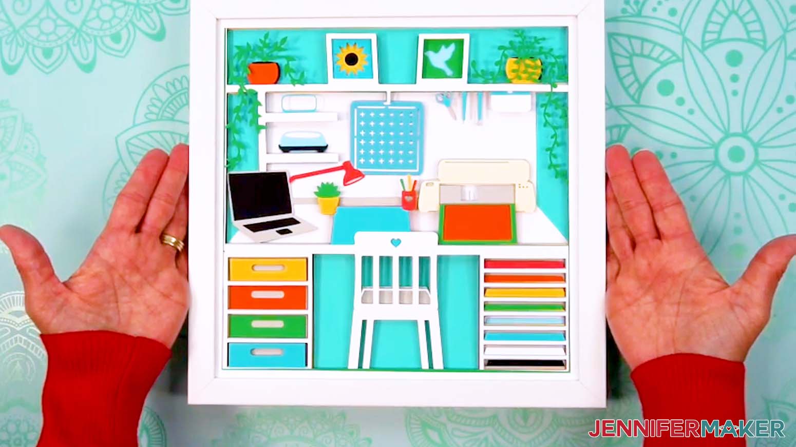 The finished Craft Room Shadow Box.