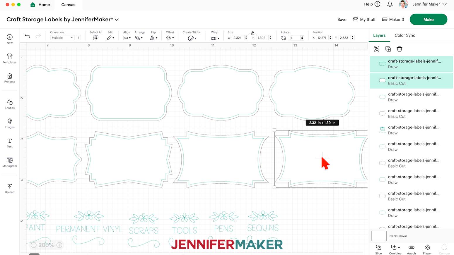 Select the two layers for each label and click the Duplicate icon to create additional labels.