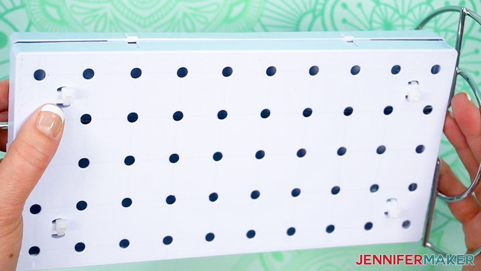 Align the pegboards and pull the zipties tightly together.