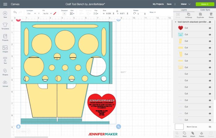 SVG Cricut Maker Hand Tool Organizer, Download digitale Template