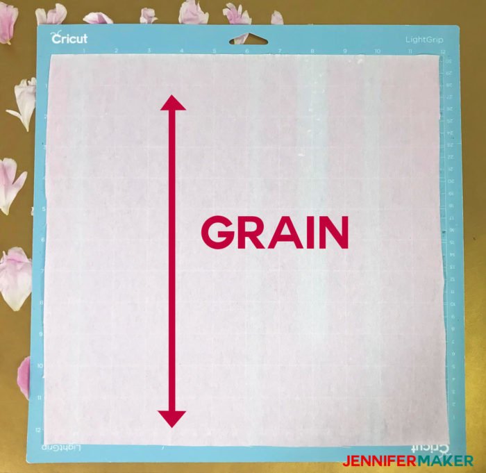 Place your crepe paper on your cutting mat with the paper grain running vertical