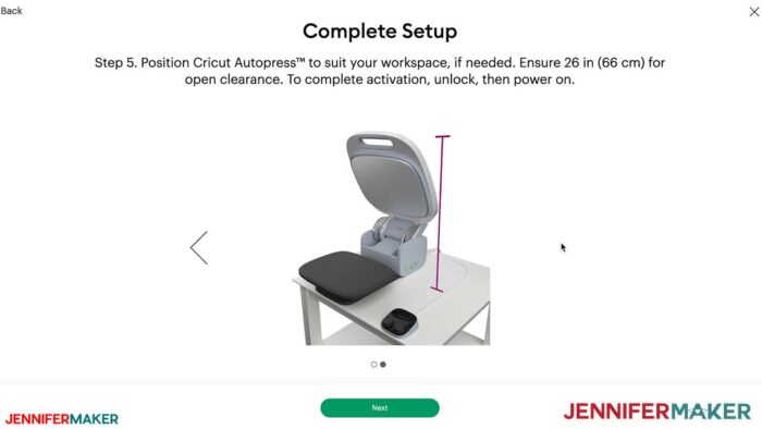 Cricut Autopress setup is in Cricut Design Space