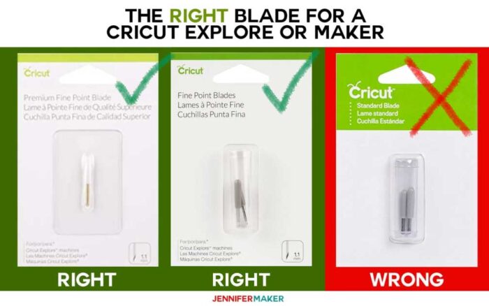 Know the right and wrong Cricut blades for your Explore and Maker