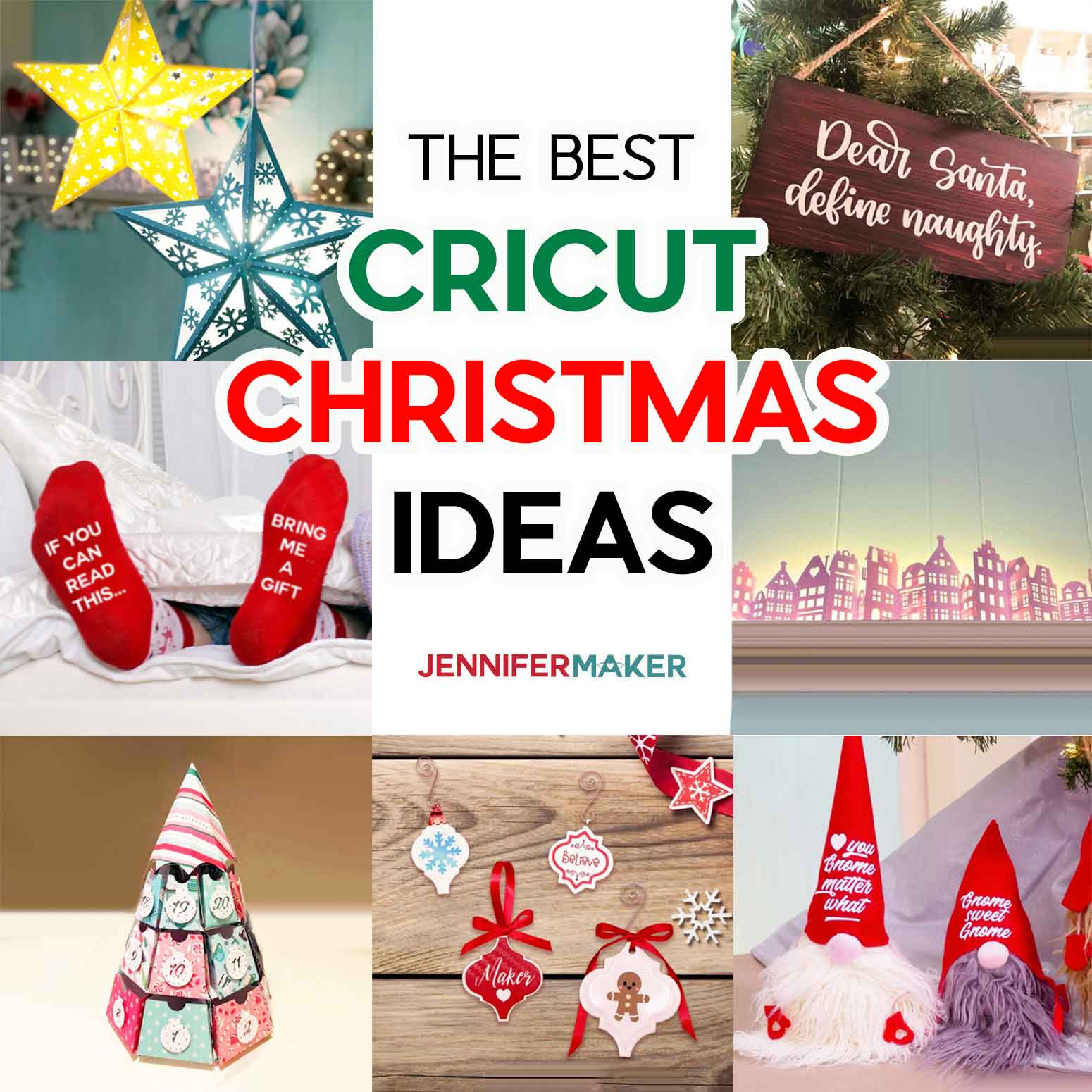 Cricut Christmas Ideas with free SVG cut files, tutorials, and homemade gift ideas
