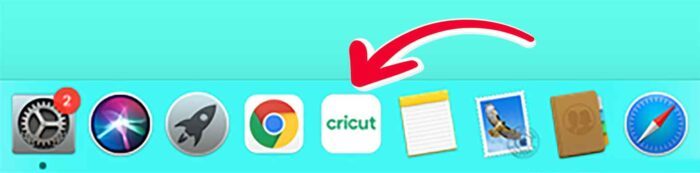 Cricut icon in the Mac Dock Toolbar for Cricut Design Space