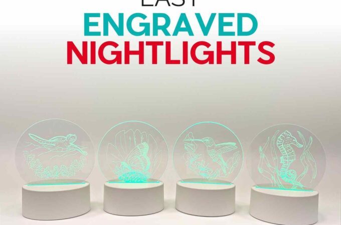 Engraved acrylic nightlights with light inside