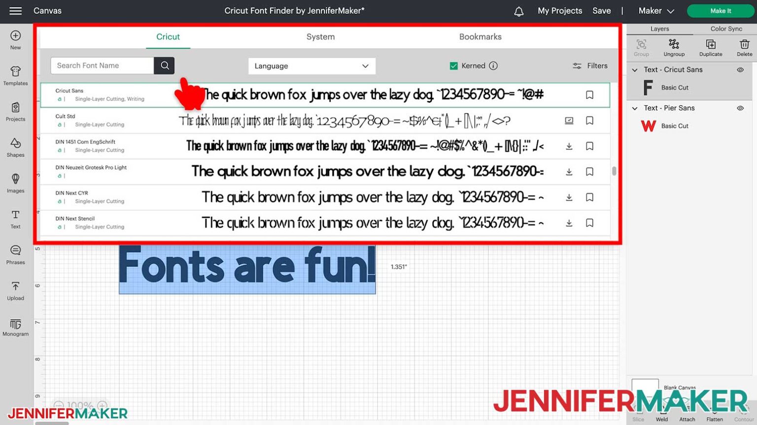 Cricut Fonts List: How to Find the BEST Cricut Fonts! - Jennifer Maker