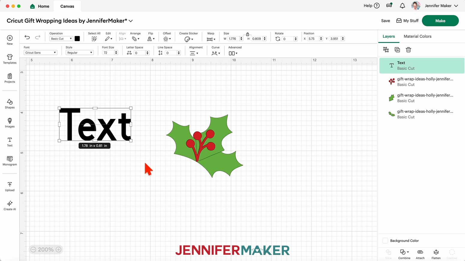 Click the Text icon in Cricut Design Space to add a text box.