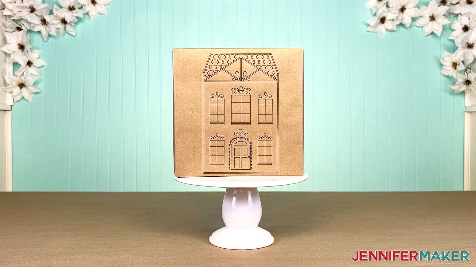 Wrapped gift featuring Cricut Pen Gift Wrap in the Cricut Gift Wrapping Ideas project