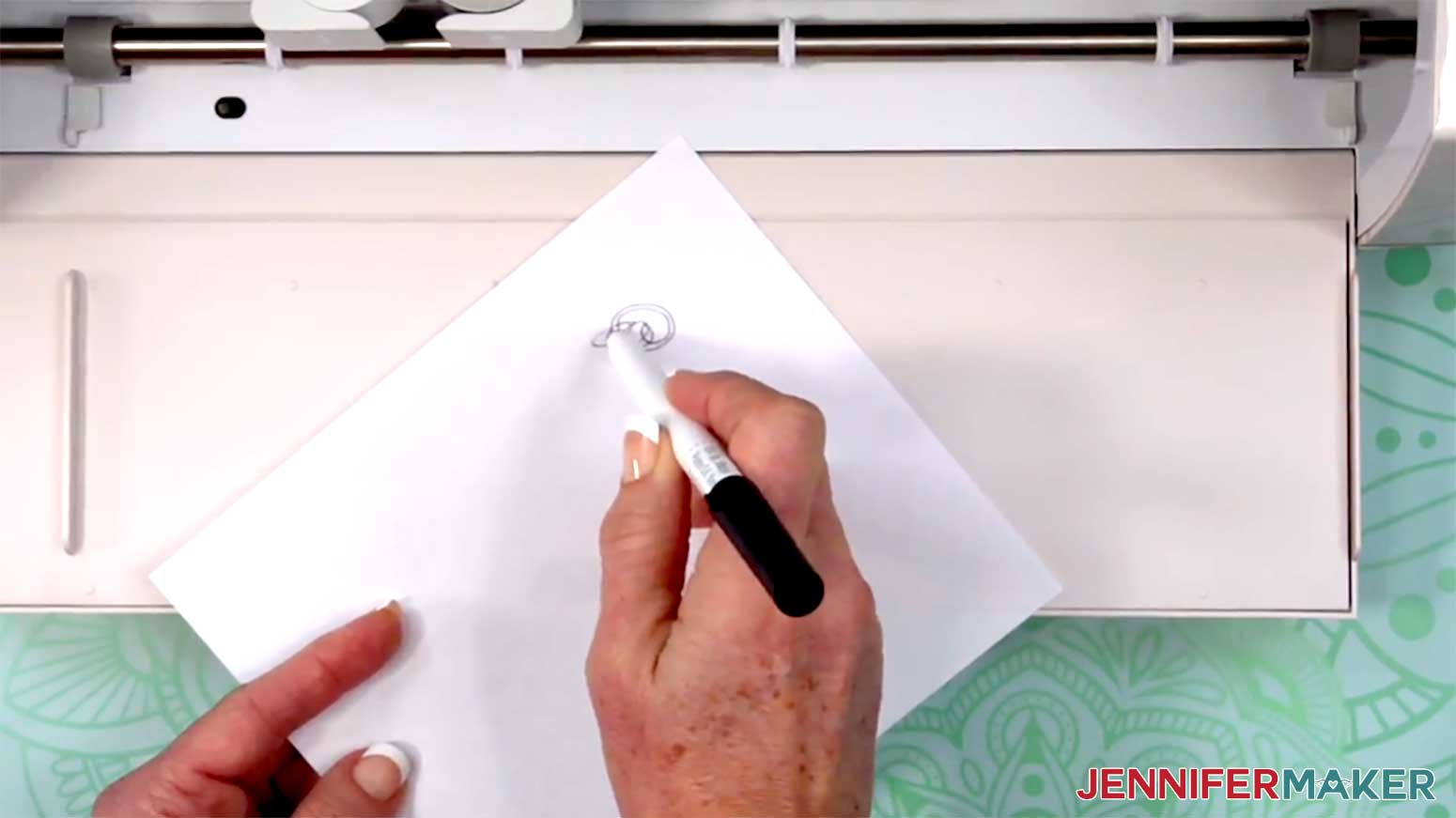 Test your Cricut pen on a piece of scrap paper for the Cricut Pen Gift Wrap in the Cricut Gift Wrapping Ideas project.