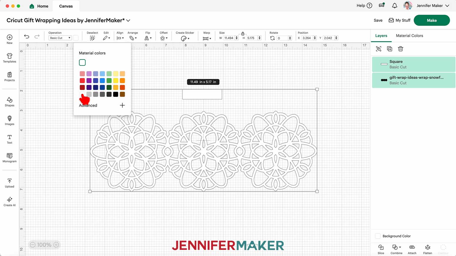 Use the color box at the top to change the rectangle&rsquo;s color to white.