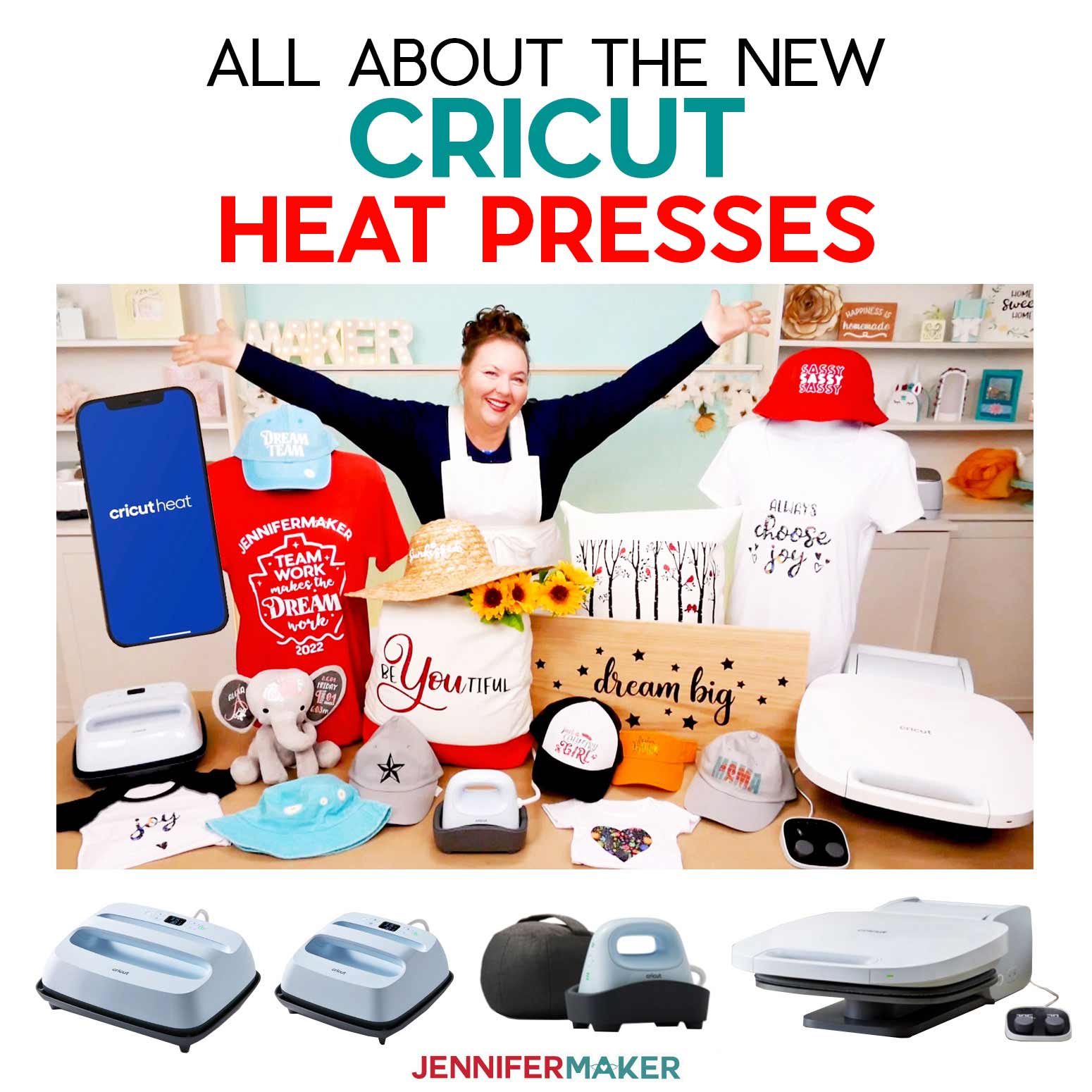 New Cricut Heat Presses: EasyPress 3, Hat Press, Autopress, and Cricut Heat App!