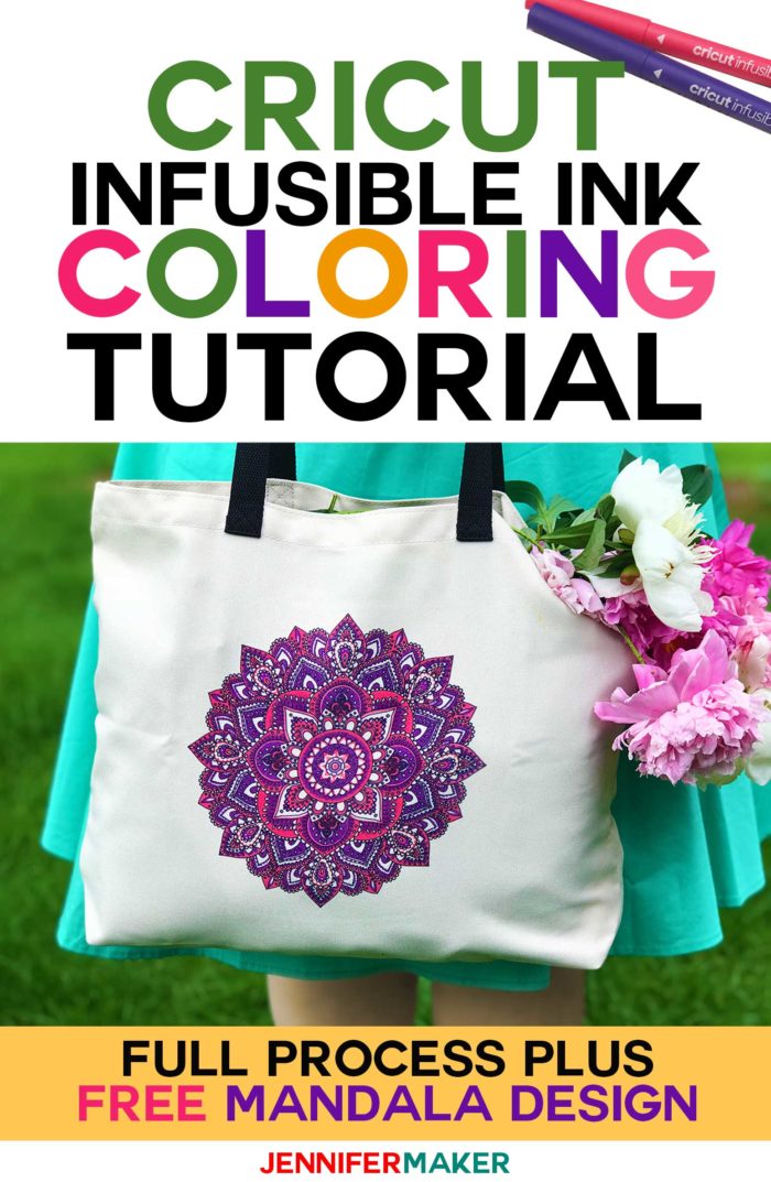 Cricut Infusible Ink Coloring Tutorial How to Make a Colored Mandala Totebag using Infusible Ink Pens #cricut #easypress #infusibleink