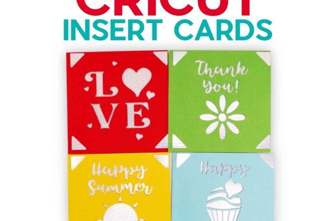 Four Cricut Insert Cards on a white background.