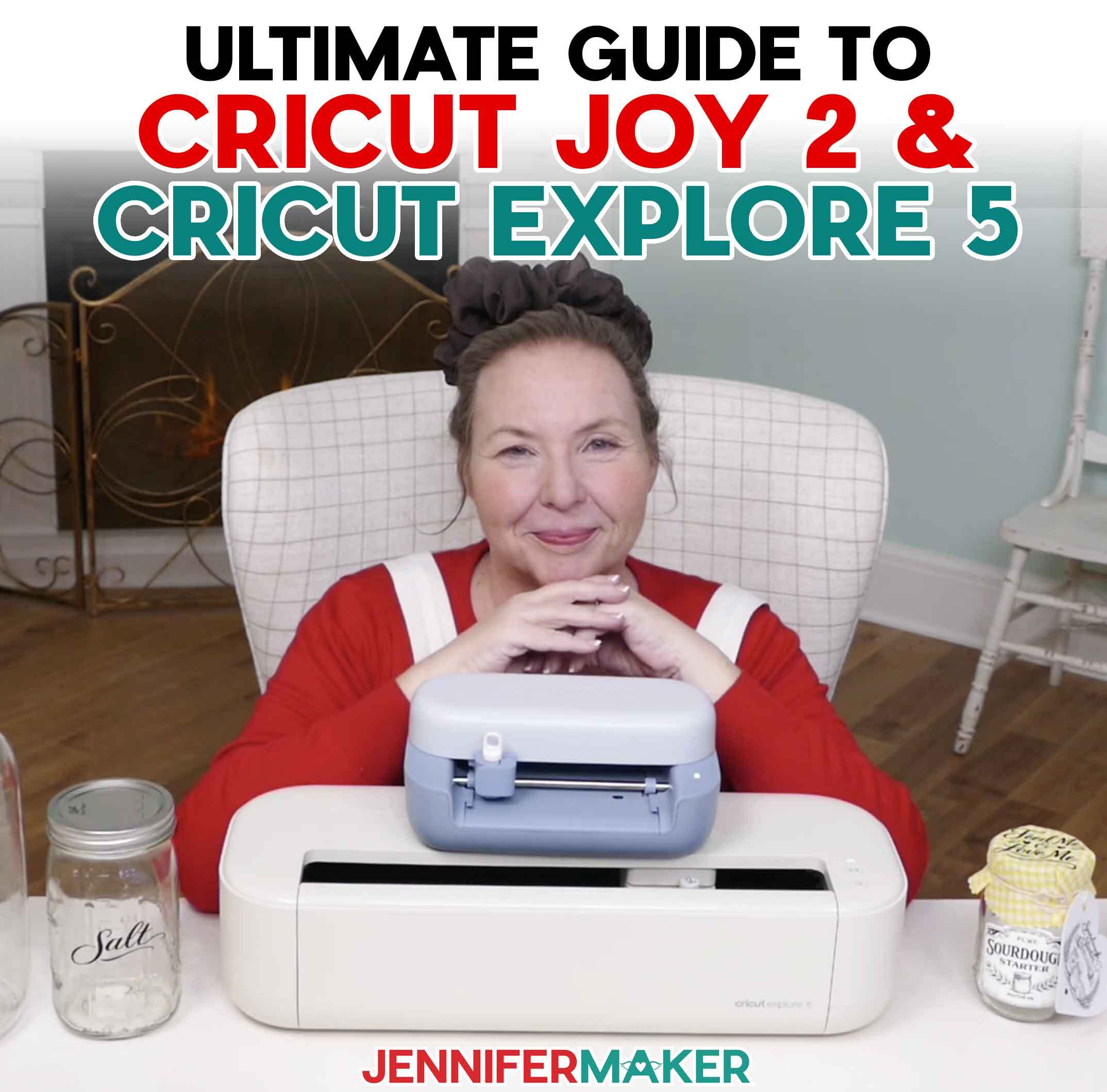 Jennifer Maker with the new Cricut Explore 5 and Cricut Joy 2 cutting machines.