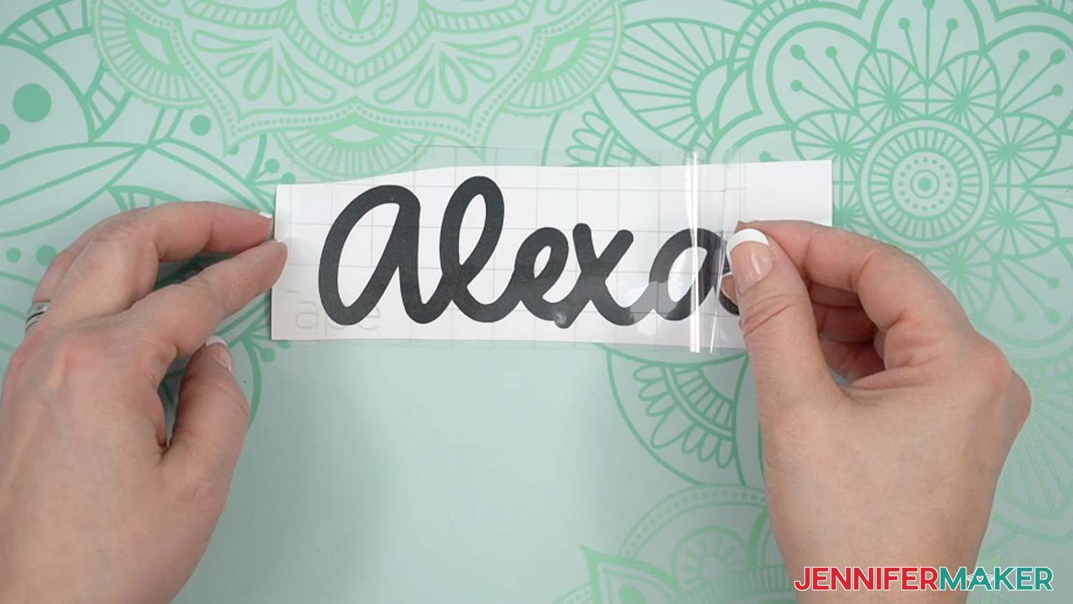 Apply the Cricut transfer tape to your adhesive vinyl design.