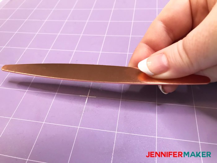 Centering a copper bracelet on a StrongGrip Mat to use the Cricut Maker Engraving Tool