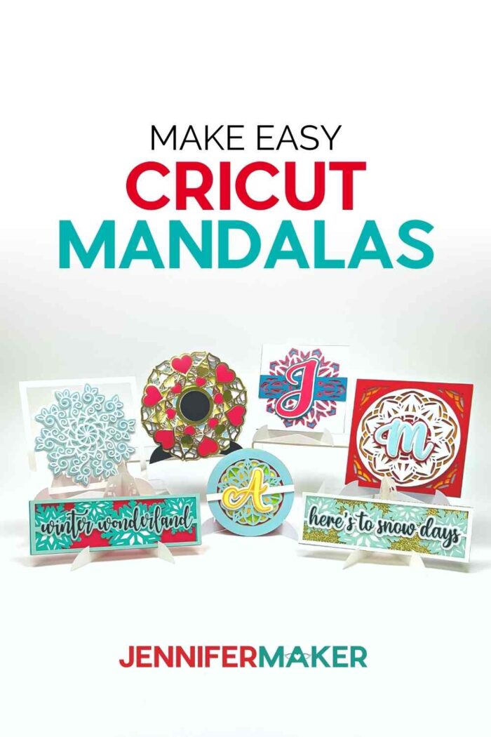 Easy Cricut Mandalas made with layered cardstock in a variety of colors