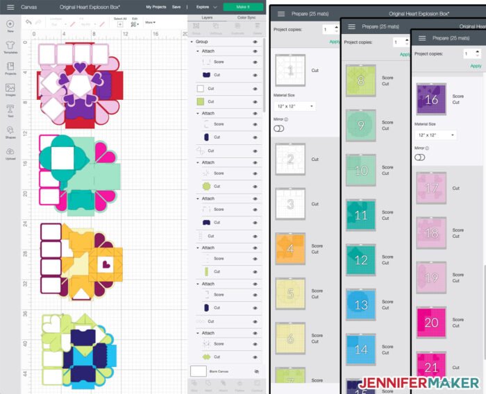 Cricut Mat Order in Cricut Design Space can be confusing when you want your Cricut to cut in order