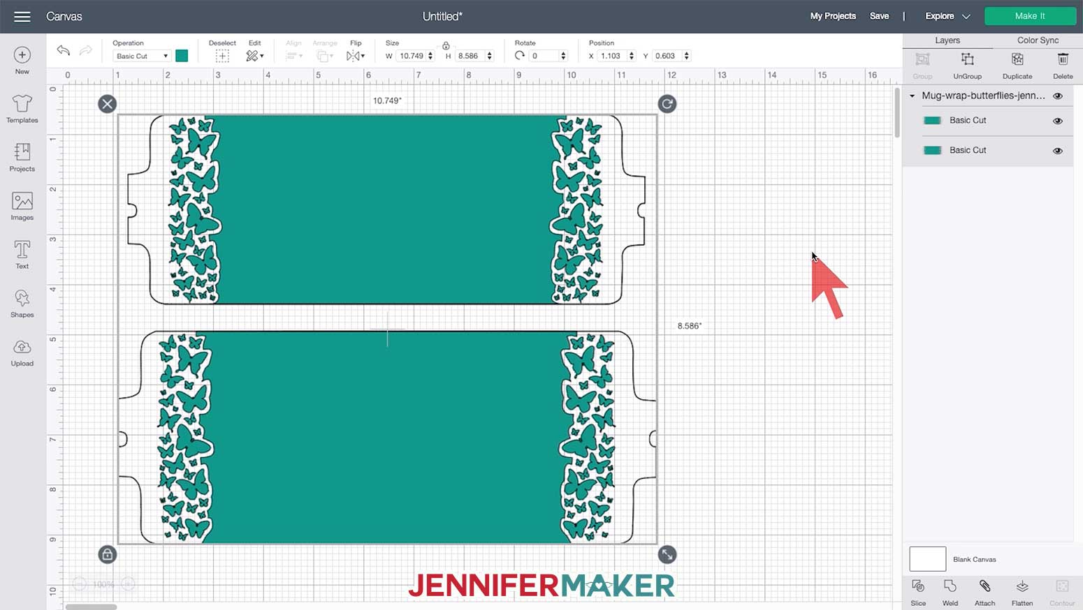 Cricut Mug Press Template, Infusible Ink Mug Wrap Template