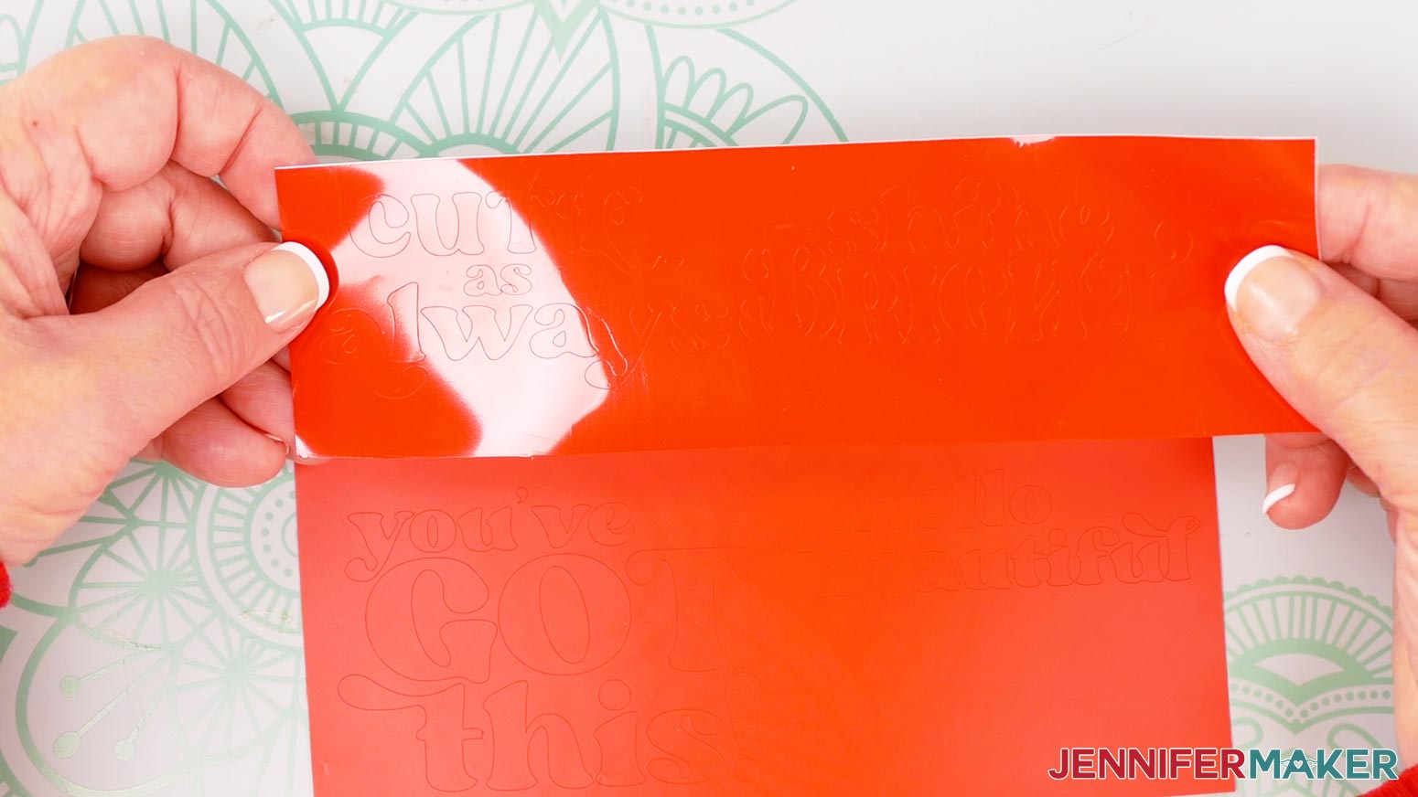 Cut pieces of both Cricut Value Vinyl and Cricut Permanent vinyl.