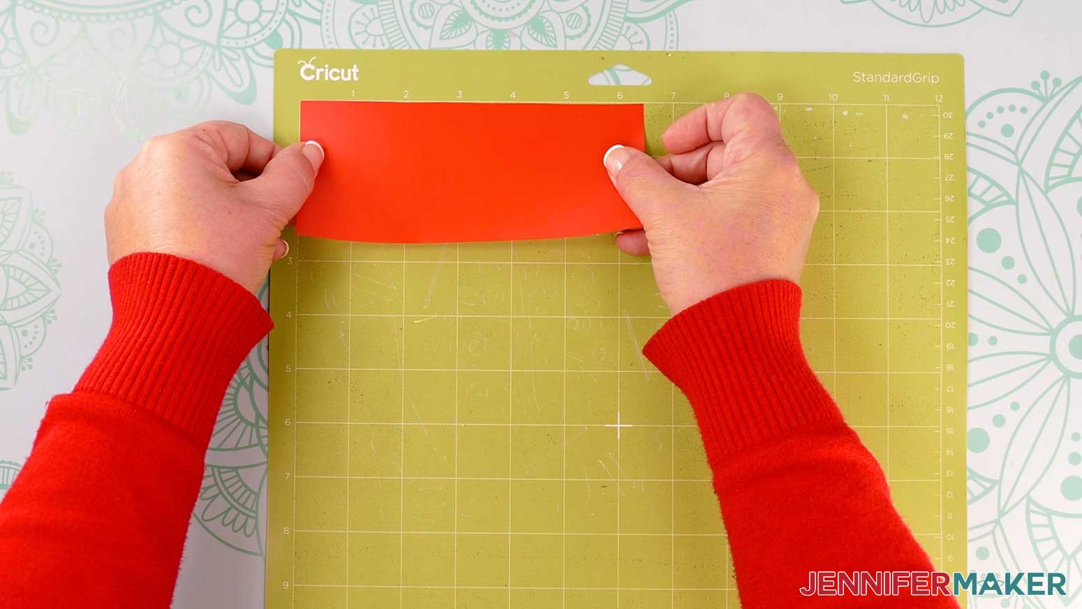 Place the Cricut Value Vinyl on a green Standard Grip mat.