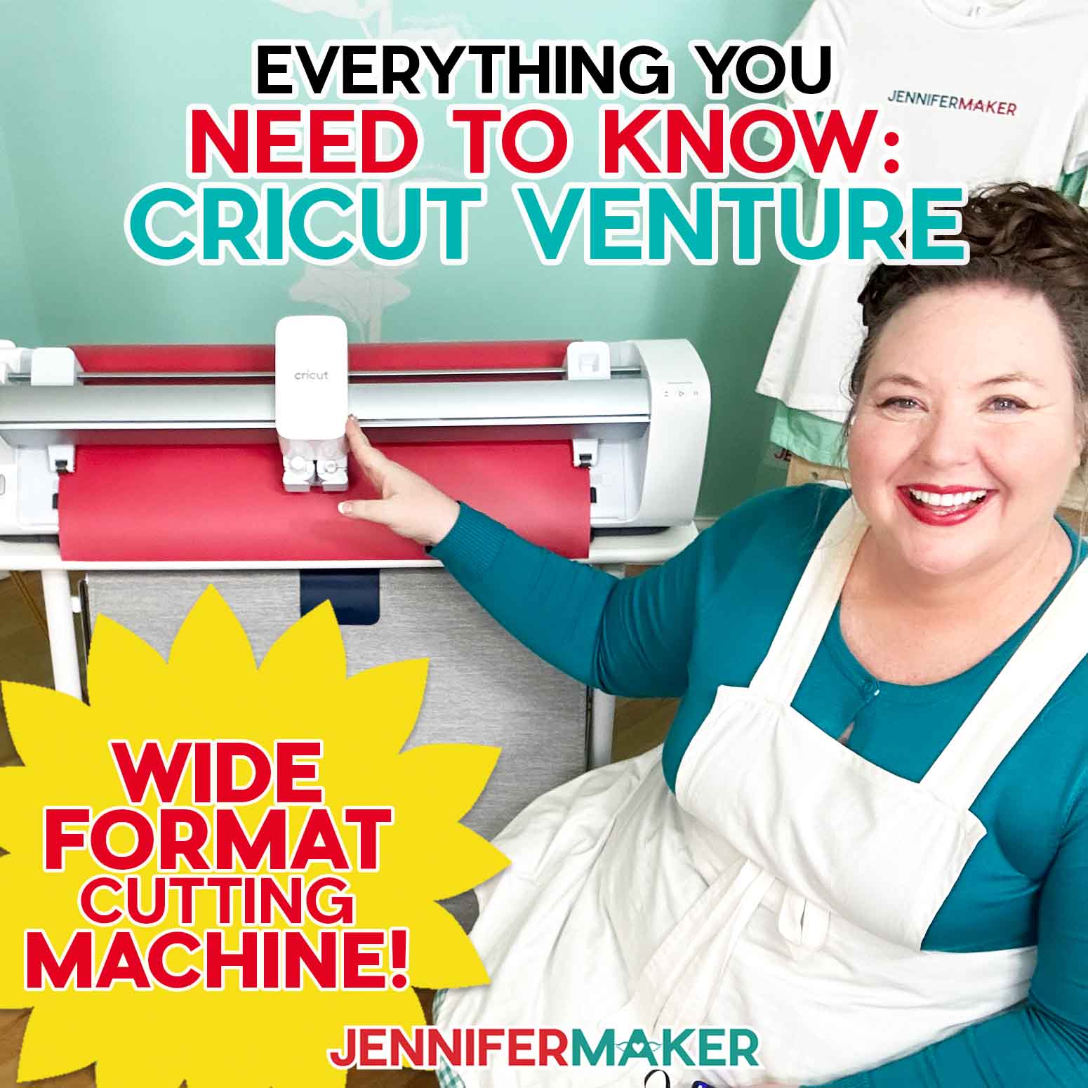 Jennifer Maker with the new Cricut Venture large format cutting machine.