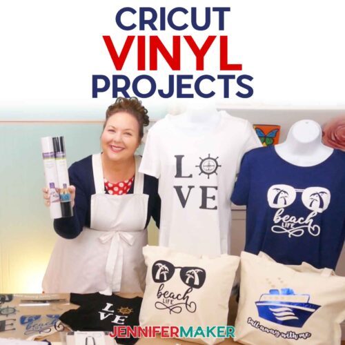 Cricut Vinyl Projects for Beginners with T-Shirts, Totebags, and Makeup Bags