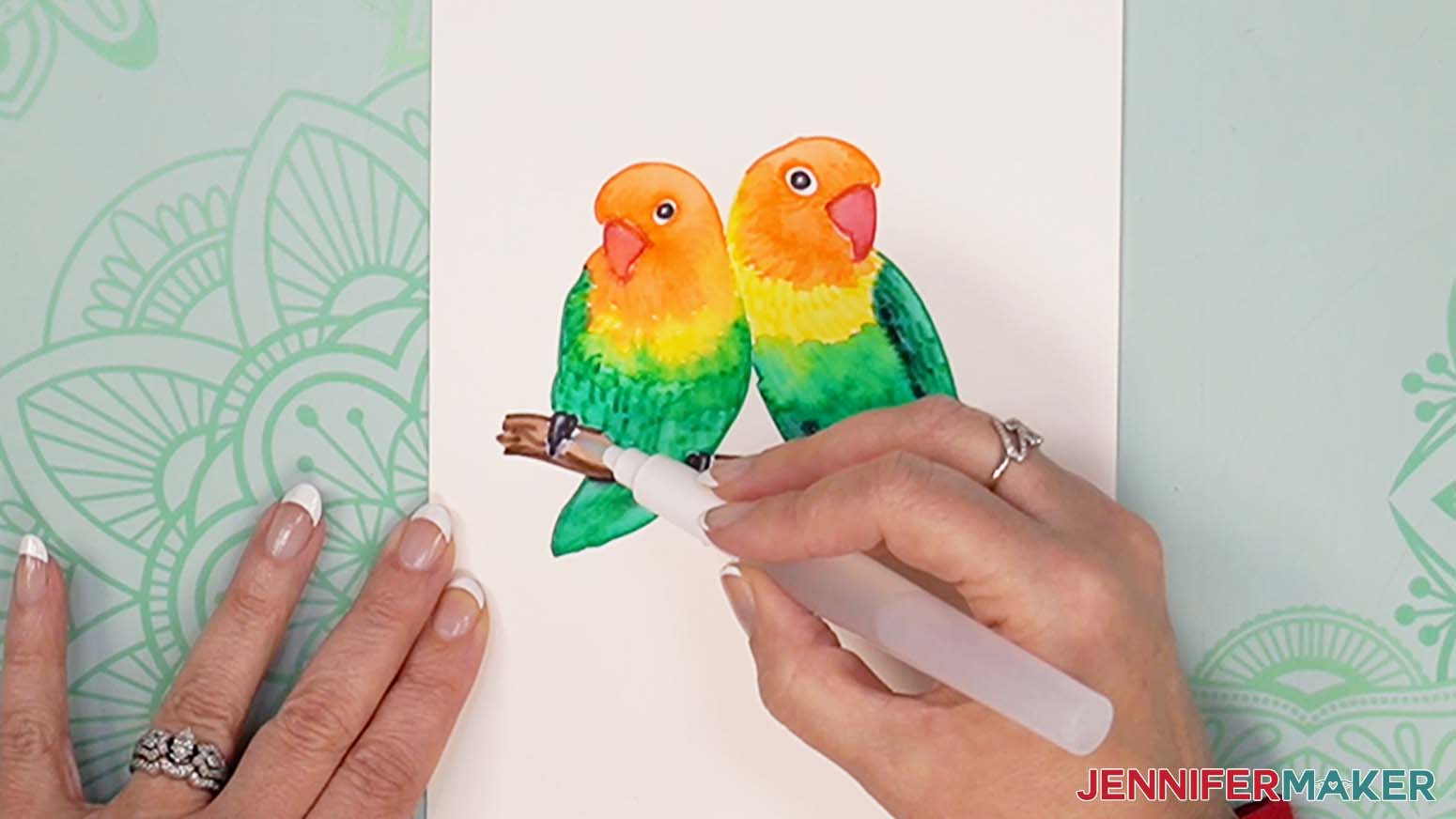 Lovebirds painting touchup