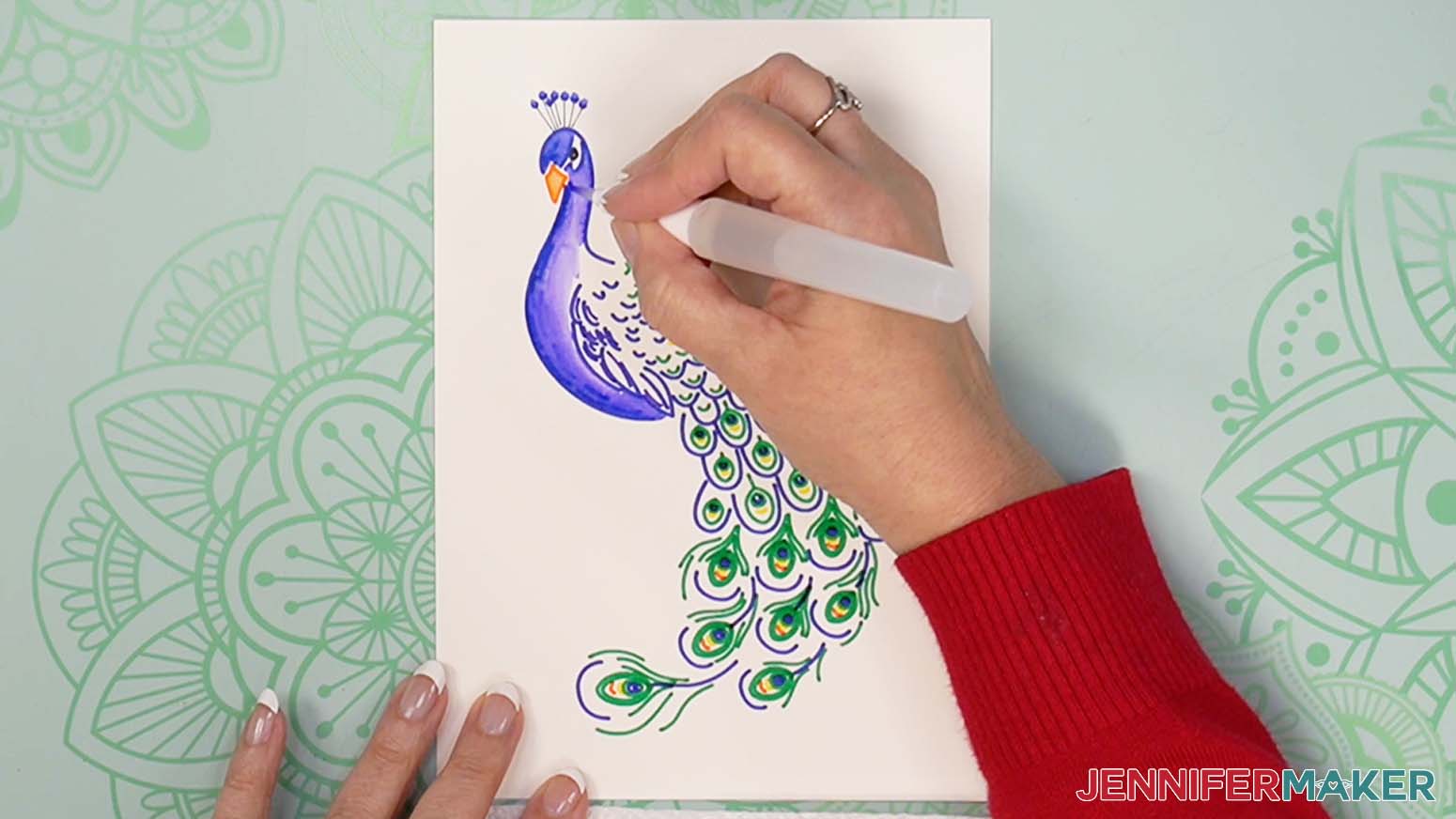Peacock painting blue body