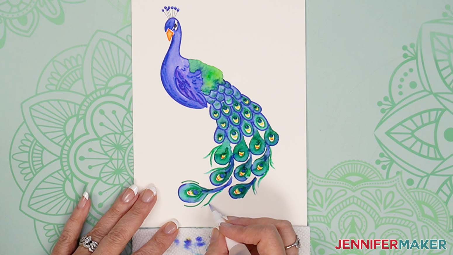 Peacock painting florishes